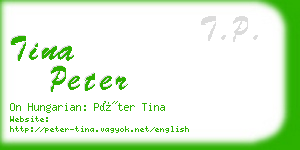 tina peter business card